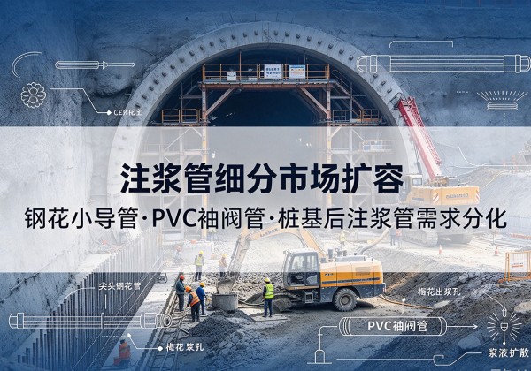河口注浆管细分市场扩容，隧道钢花小导管、PVC 袖阀管、桩基后注浆管需求分化